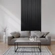 Panou riflaj decorativ 3D Onda, Negru, 11.2x1.3x270 cm - Img 9