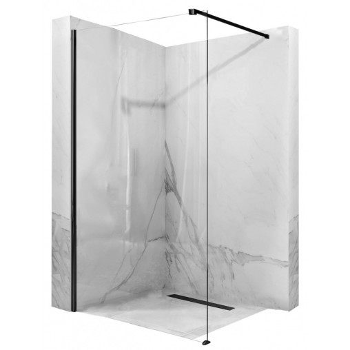 Paravan de dus tip Walk-in Rea Aero 110x195 cm profil negru