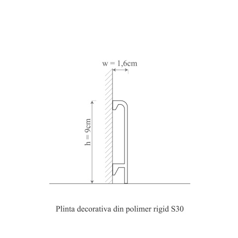 Plinta polimer rigid, Manavi, S30-9x1.6x200 cm - Img 2