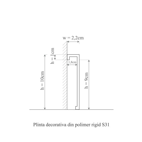 Plinta polimer rigid, Manavi, S31-10x2.2x200 cm - Img 2
