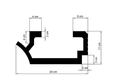Profil scafa LED KD410 - 11x24x115 cm - Img 2