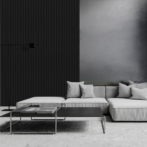 Profil stanga pentru riflaj decorativ Roca, Onyx Black, 8.7x2x270 cm - Img 2
