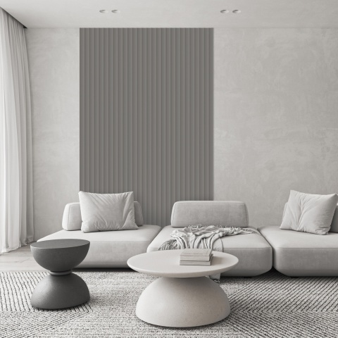 Profil stanga pentru riflaj decorativ Velutto, Misty Grey, 6.6x1.3x270 cm - Img 2