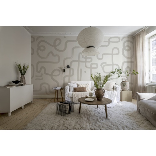 Tapet Artzy Path, Warm Gray, Rebel Walls - Img 3