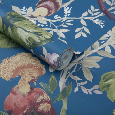 Tapet, Bird Sonnet, Royal Blue Luxury Bird, 1838 Wallcoverings, 7mp / rola - Img 2