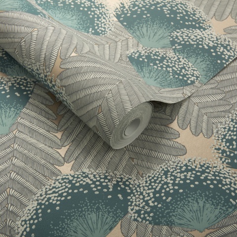 Tapet, Clarice, Emerald Green Luxury Art Deco, 1838 Wallcoverings, 5.3mp / rola - Img 2