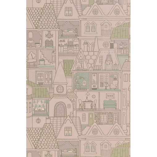 Tapet Dollhouse, Soft Lilac, Majvillan - Img 2