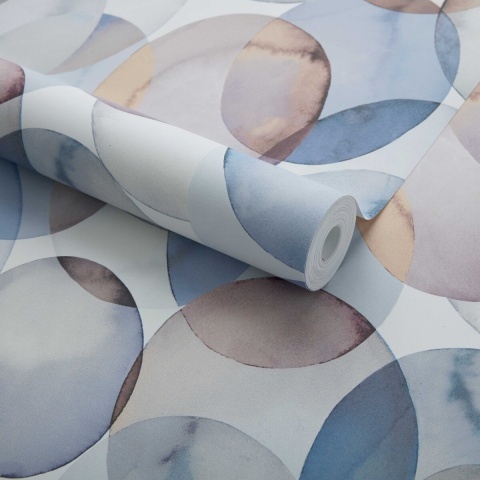 Tapet, Honesty, Opal Blue Luxury Geometric, 1838 Wallcoverings, 5.3mp / rola - Img 2