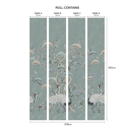 Tapet, Kyoto Blossom, Mist Blue Wall, 1838 Wallcoverings, 6.53mp / rola - Img 2
