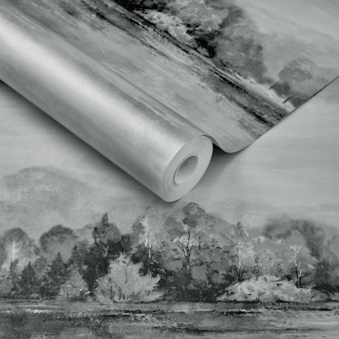 Tapet, Lakeside, Pewter Grey Luxury Landscape, 1838 Wallcoverings, 5.3mp / rola - Img 2