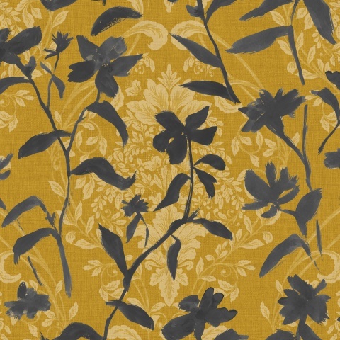 Tapet lavabil Blooming Damask, Grey, TresTintas 5mp / rola - Img 2