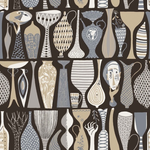 Tapet lavabil, Stig Lindberg Pottery 1758, 5.3mp / rola - Img 4