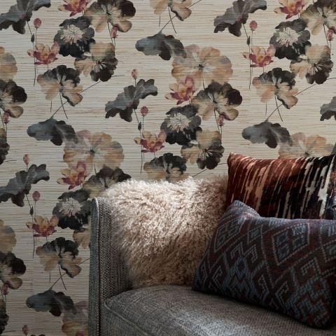 Tapet, Water Lilies, Fibre naturale (Grasscloth), 1838 Wallcoverings, 5.1mp / rola - Img 2