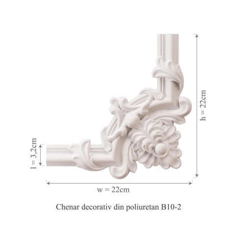 Chenar din poliuretan, Manavi, B10-2 - 22x22x1.6 cm - Img 2