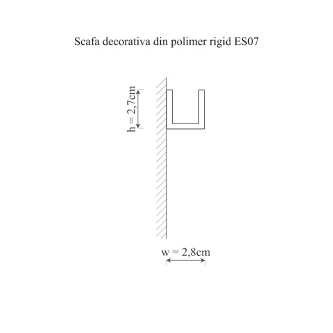 Cornisa polimer rigid, Manavi, ES7 - 2.7x2.8x200 cm - Img 2