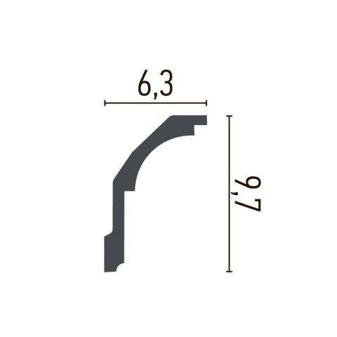 Cornisa poliuretan flexibil P872F - 9.7x6.3x200 cm - Img 2