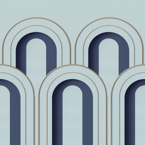 Fototapet, 3D Arch Deco, Blue, Rebel Walls - Img 5