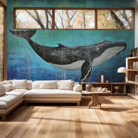 Fototapet Artistic Profond Baleine Rêve PB104 - Img 2