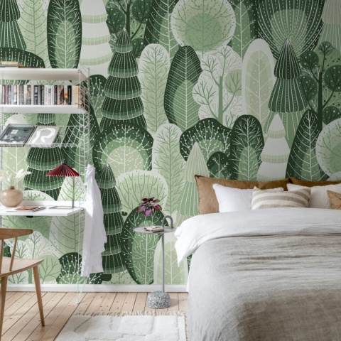 Fototapet, Artsy Trees, Green, Rebel Walls - Img 3