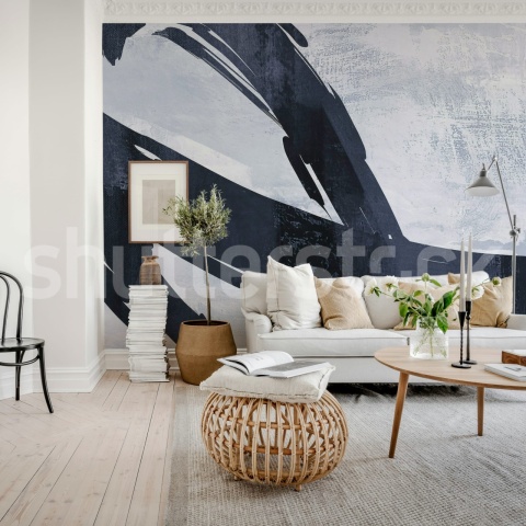 Fototapet, Artzy Stripes, Blue, Rebel Walls