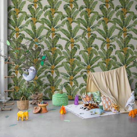 Fototapet, Banana Leaf, White, Rebel Walls