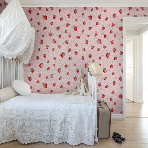 Fototapet, Berry Cute, Pink, Rebel Walls