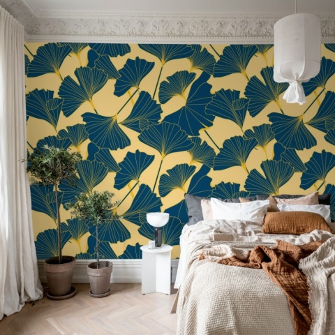 Fototapet, Big Ginko, Petrol, Rebel Walls - Img 3