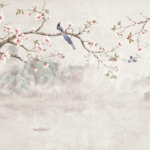 Fototapet, Bird Tree, Pastel, Rebel Walls - Img 2