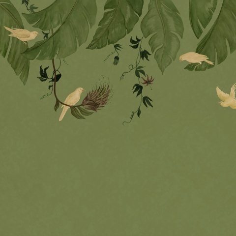 Fototapet, Birds in the Trees, Green, Rebel Walls - Img 2