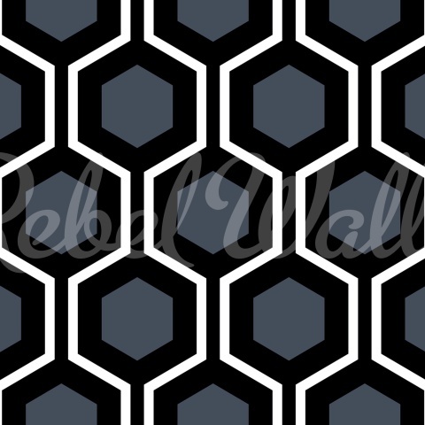 Fototapet, Bold Hexagon, Blue, Rebel Walls - Img 2