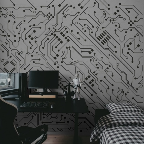 Fototapet, Circuit, White, Rebel Walls