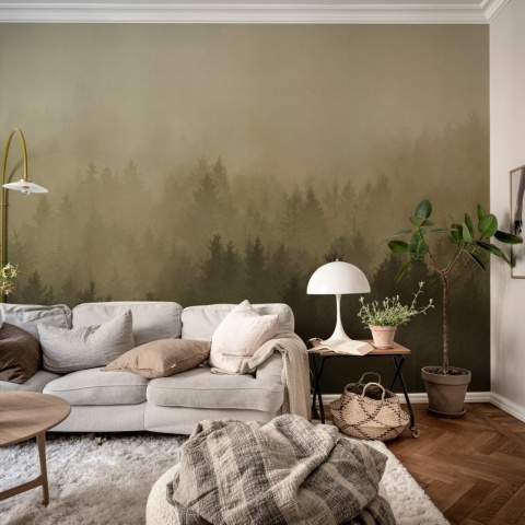 Fototapet, Cloudy Forest, Brown, Rebel Walls