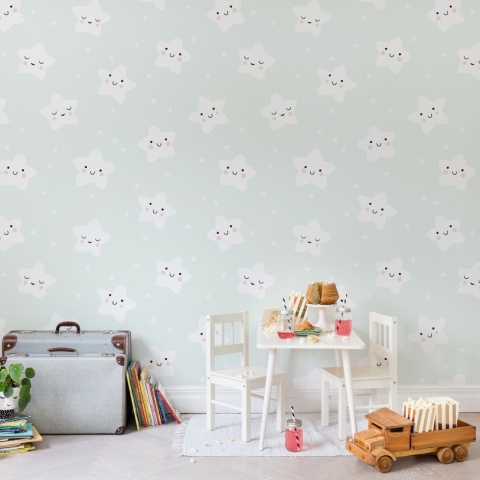 Fototapet, Cute Stars, Mint, Rebel Walls