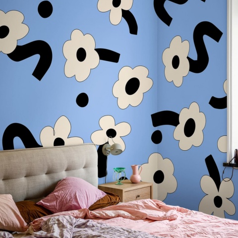 Fototapet, Dancing Flowers, Blue, Rebel Walls - Img 4