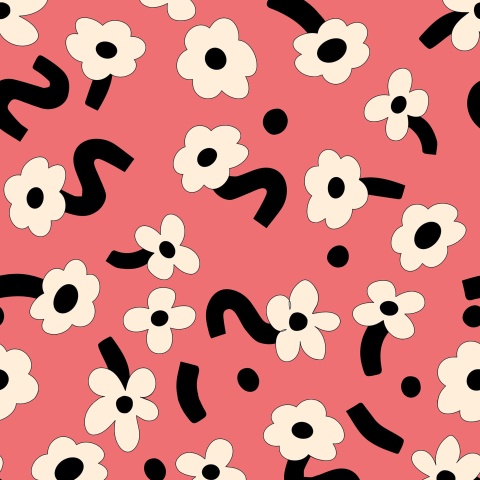 Fototapet, Dancing Flowers, Red, Rebel Walls - Img 2