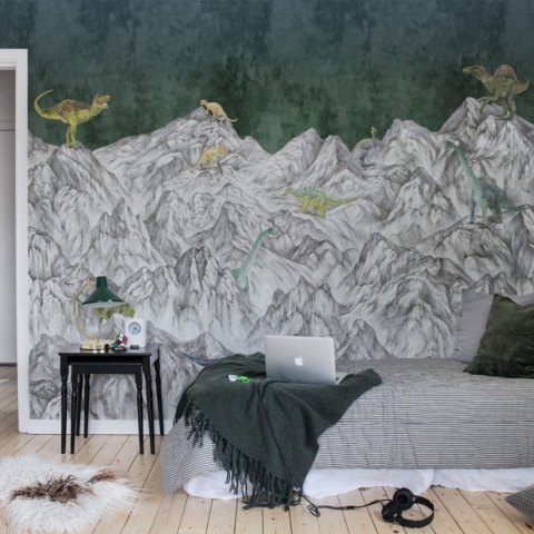 Fototapet, Dinosaur Mountain, Nightfall, Rebel Walls