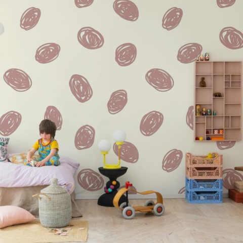 Fototapet, Doodle Dots, Pink, Rebel Walls - Img 3