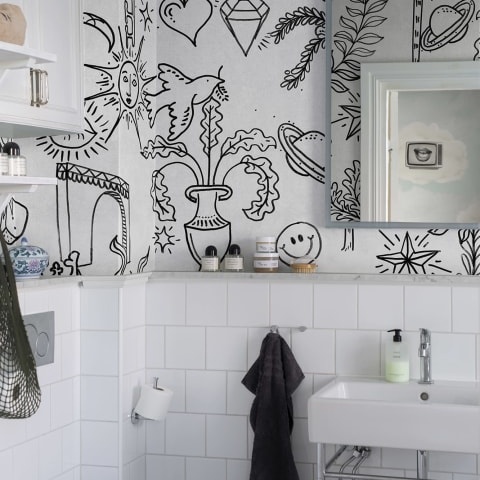 Fototapet, Doodle, White, Rebel Walls - Img 7