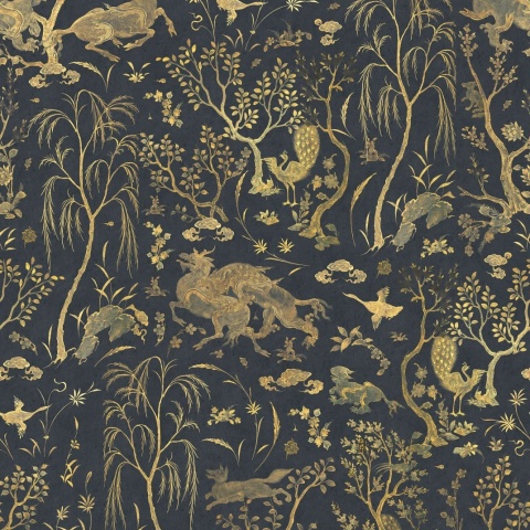 Fototapet, Dragon Garden, Gold, Rebel Walls - Img 2