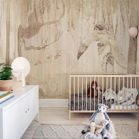 Fototapet, Dream Forest Girl, Sandy Pink, Rebel Walls - Img 5