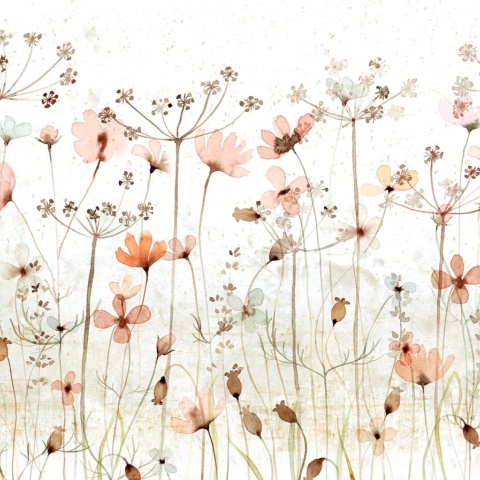 Fototapet, Dreamy Meadow, Red, Rebel Walls - Img 2