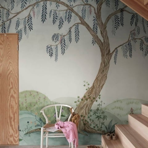 Fototapet, Dreamy Tree, Soft Green, Rebel Walls - Img 3