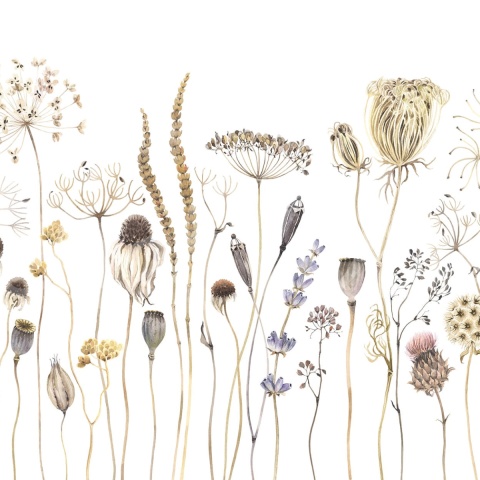 Fototapet, Dried Flower Meadow, Beige, Rebel Walls - Img 2