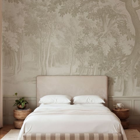 Fototapet, Forest Engraving, Beige, Rebel Walls