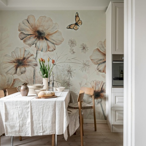 Fototapet, Giant Flowers, Pink, Rebel Walls