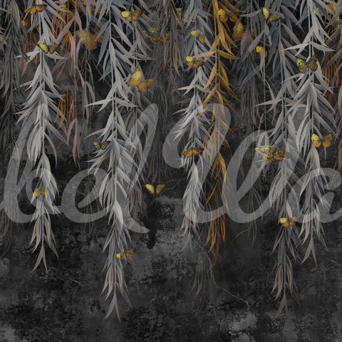 Fototapet, Golden Butterflies, Night, Rebel Walls - Img 2