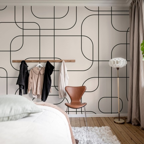 Fototapet, Graphic Lines, Beige, Rebel Walls - Img 6