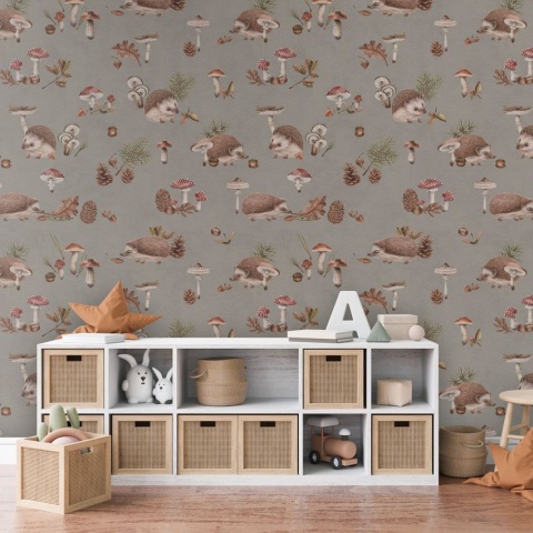Fototapet Happy Hedgehog - Taupe, Kikki Belle - Img 3