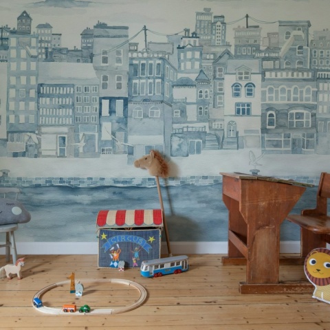 Fototapet, Harbour, Blue, Rebel Walls