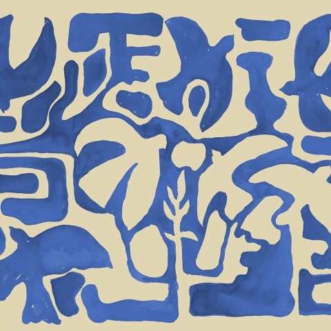 Fototapet, Harmony Forms, Blue, Rebel Walls - Img 2